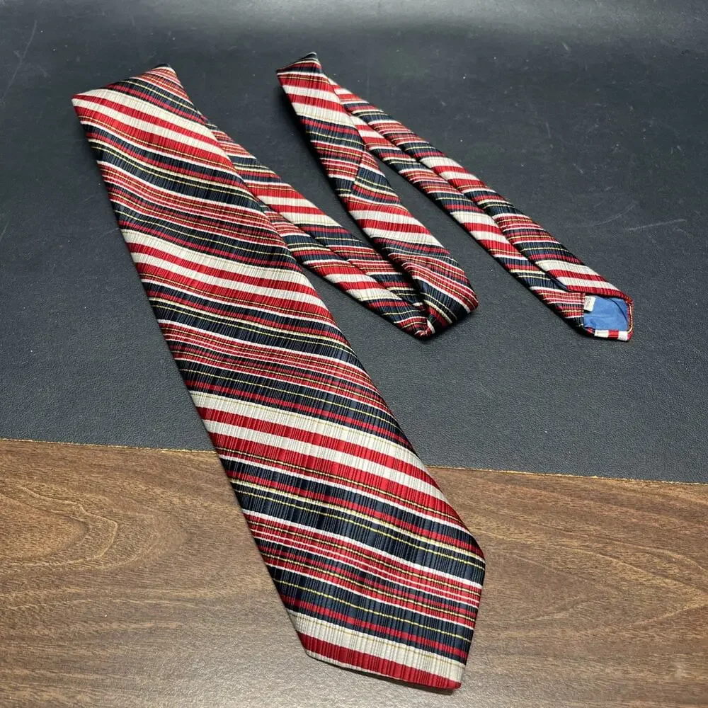 Vintage Cohen’s by DAMON Mens Necktie 1960s Red Blue White Gold Textured, Texas